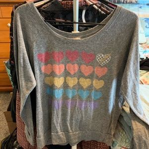 Vans Grey long sleeve with hearts I have 1 Large and 1 Small